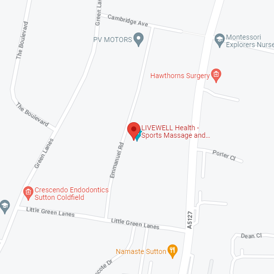 Sutton Coldfield Emmanuel Road Clinic Location