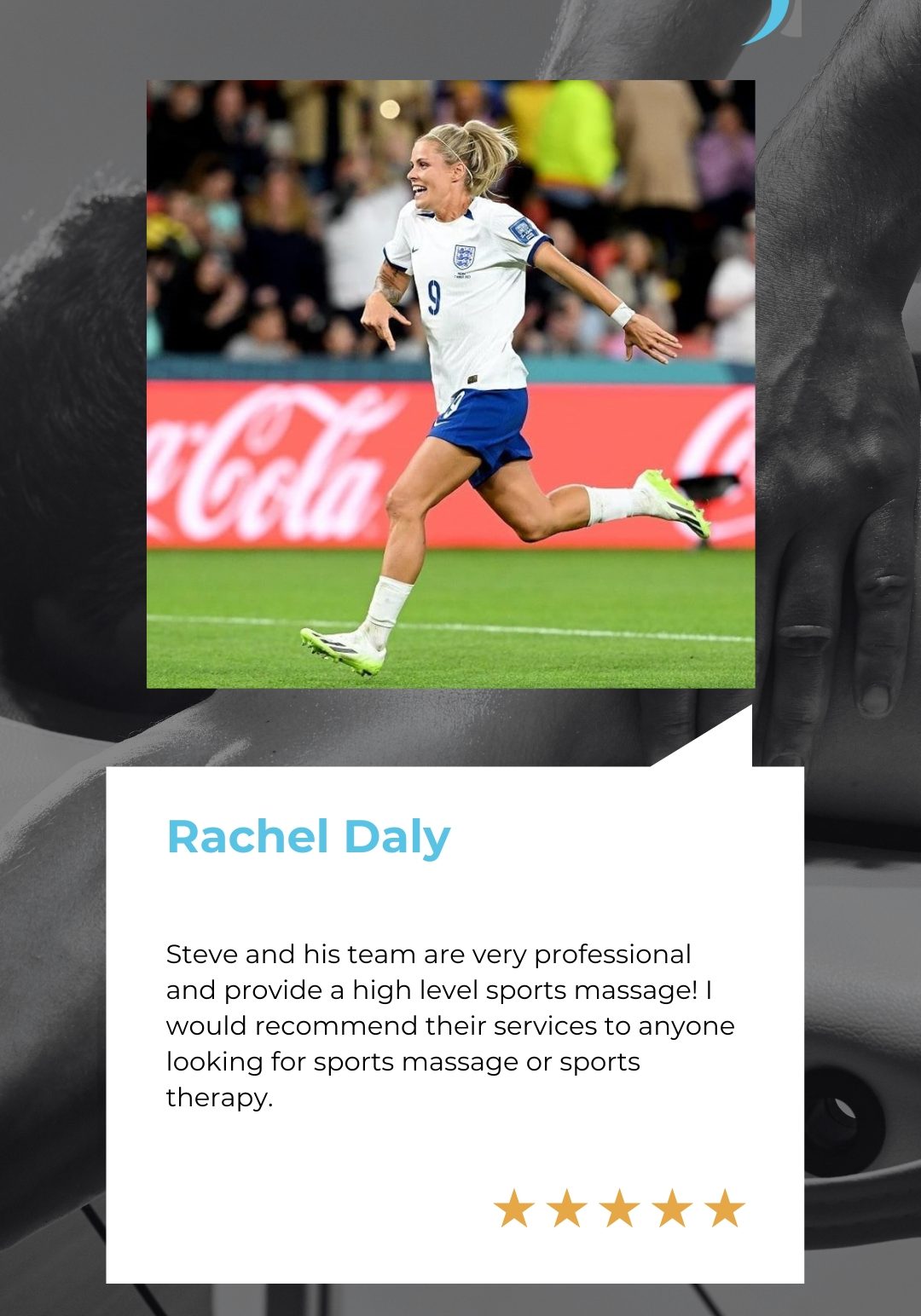 Rachel Daly sports massage client